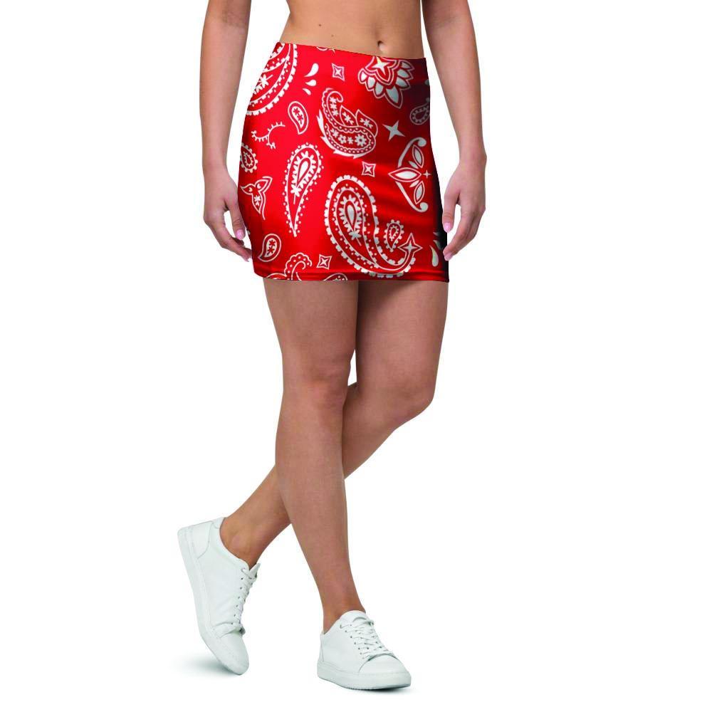 Red Bandana Mini Skirt-grizzshop