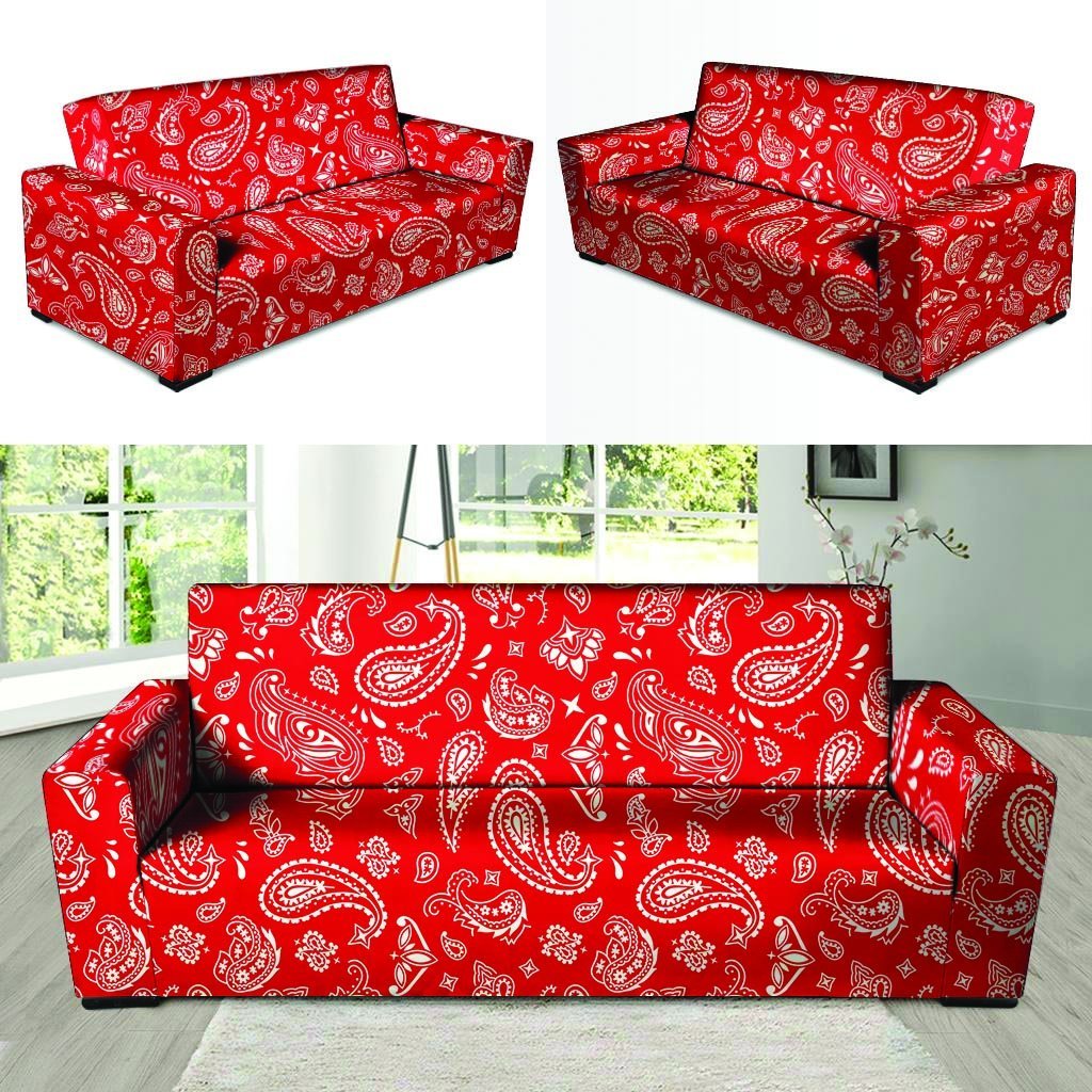 Red Bandana Sofa Cover-grizzshop