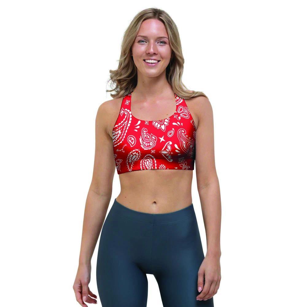 Red Bandana Sports Bra-grizzshop