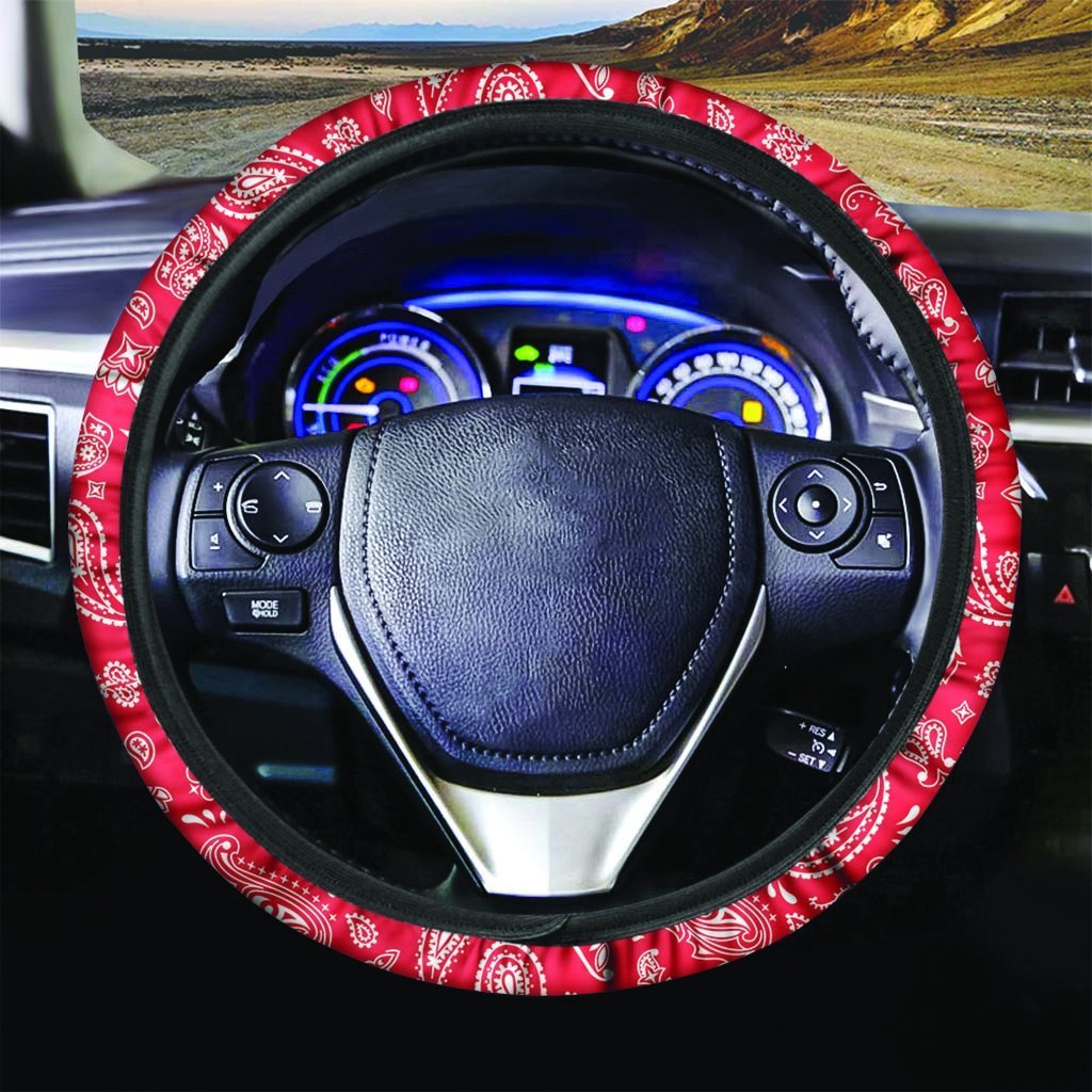 Red Bandana Steering Wheel Cover-grizzshop
