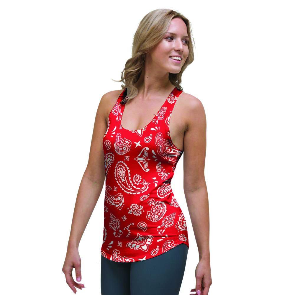 Red Bandana Women's Racerback Tank Top-grizzshop
