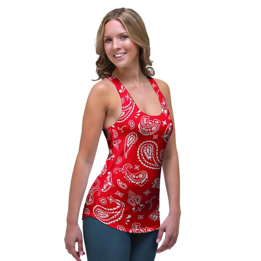 Red Bandana Women's Racerback Tank Top-grizzshop