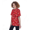 Red Bandana Women's Short Sleeve Shirts-grizzshop