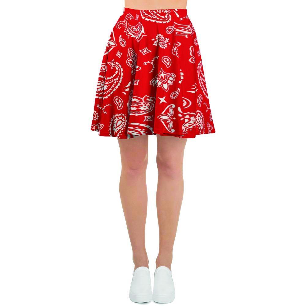 Red Bandana Women's Skirt-grizzshop