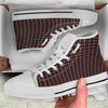 Red Black And Grey Argyle Print Pattern White High Top Shoes-grizzshop