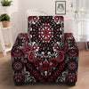 Red Black Bandana Paisley Print Armchair Slipcover-grizzshop