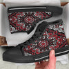 Red Black Bandana Paisley Print Black High Top Shoes-grizzshop