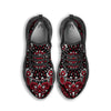 Red Black Bandana Paisley Print Black Running Shoes-grizzshop