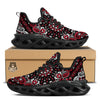 Red Black Bandana Paisley Print Black Running Shoes-grizzshop