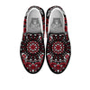 Red Black Bandana Paisley Print Black Slip On Shoes-grizzshop