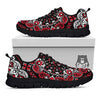 Red Black Bandana Paisley Print Black Sneaker-grizzshop