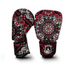 Red Black Bandana Paisley Print Boxing Gloves-grizzshop