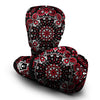 Red Black Bandana Paisley Print Boxing Gloves-grizzshop