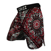 Red Black Bandana Paisley Print MMA Shorts-grizzshop