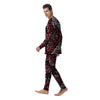 Red Black Bandana Paisley Print Men's Pajamas-grizzshop