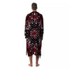 Red Black Bandana Paisley Print Men's Robe-grizzshop