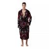 Red Black Bandana Paisley Print Men's Robe-grizzshop