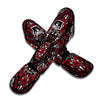 Red Black Bandana Paisley Print Muay Thai Shin Guards-grizzshop