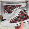 Red Black Bandana Paisley Print White High Top Shoes-grizzshop