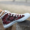 Red Black Bandana Paisley Print White High Top Shoes-grizzshop