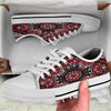 Red Black Bandana Paisley Print White Low Top Shoes-grizzshop