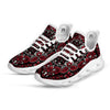 Red Black Bandana Paisley Print White Running Shoes-grizzshop