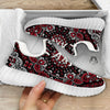 Red Black Bandana Paisley Print White Walking Shoes-grizzshop