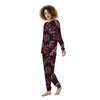 Red Black Bandana Paisley Print Women's Pajamas-grizzshop