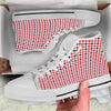 Red Blue And White Argyle Print Pattern White High Top Shoes-grizzshop