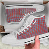 Red Blue And White Check Print Pattern White High Top Shoes-grizzshop