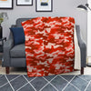 Red Camo And Camouflage Print Blanket-grizzshop