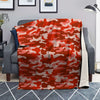 Red Camo And Camouflage Print Blanket-grizzshop