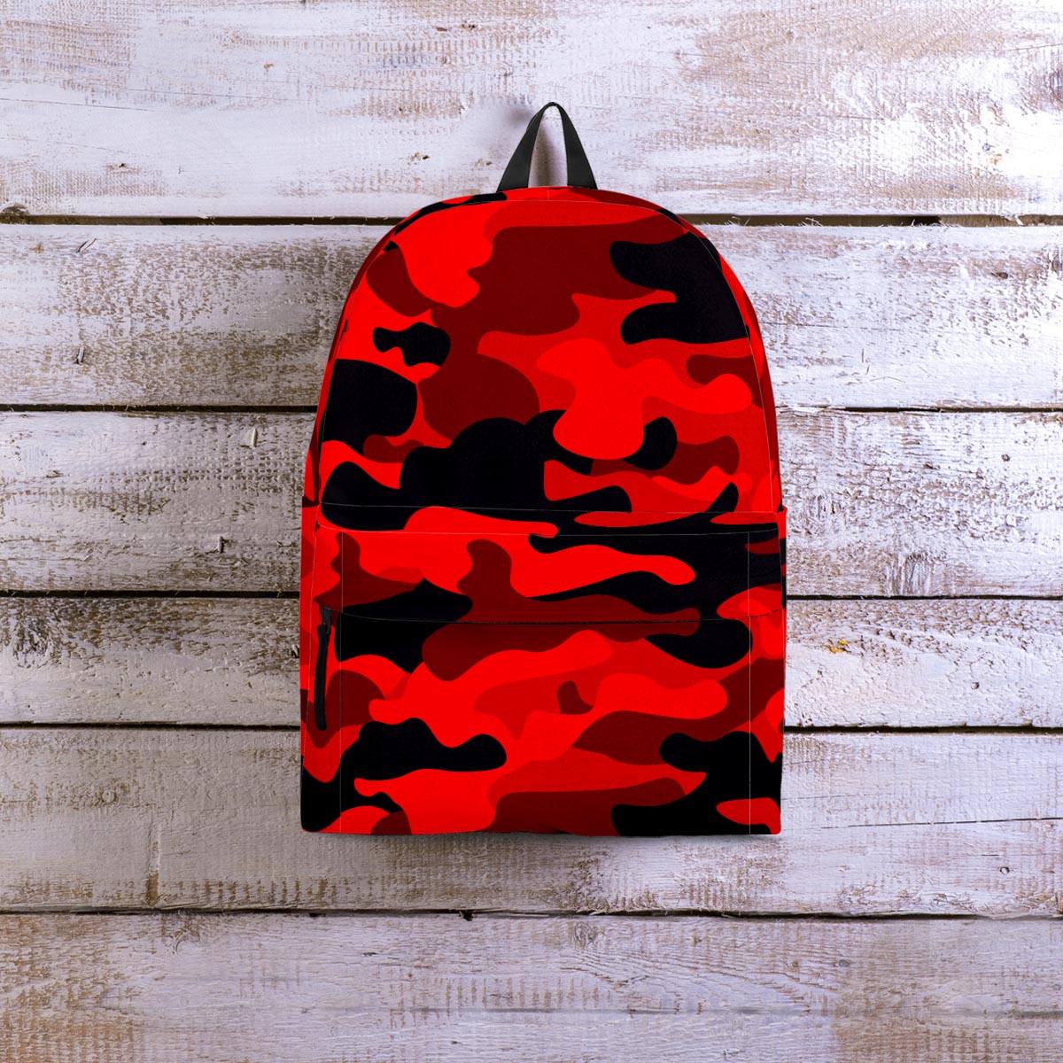 Red Camo Print Backpack-grizzshop