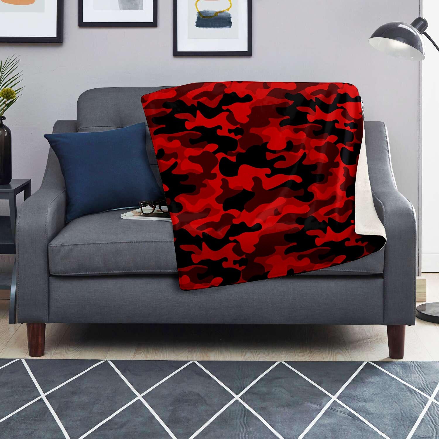 Red Camo Print Blanket-grizzshop