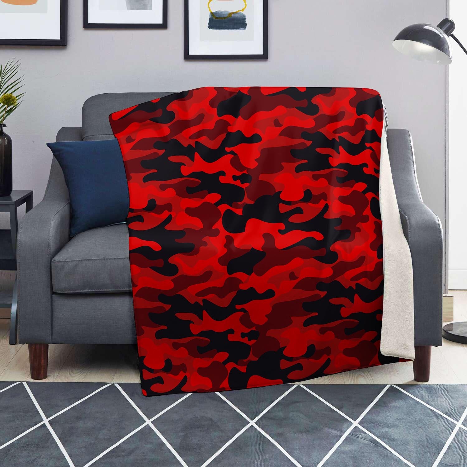 Red Camo Print Blanket-grizzshop