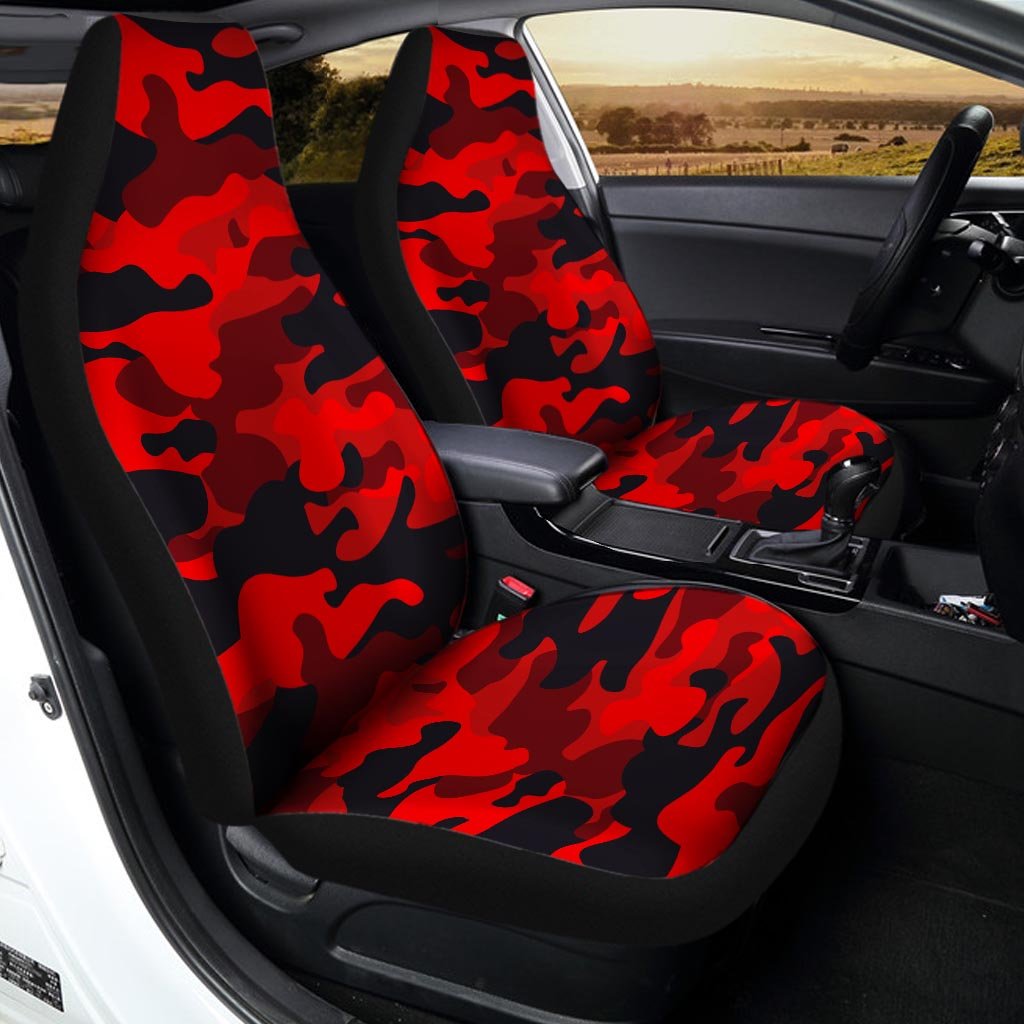 Red Camo Print Car Seat Covers-grizzshop