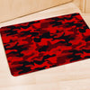 Red Camo Print Door Mat-grizzshop