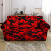 Red Camo Print Loveseat Cover-grizzshop