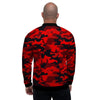 Red Camo Print Men's Bomber Jacket-grizzshop