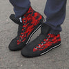 Red Camo Print Men's High Top Shoes-grizzshop