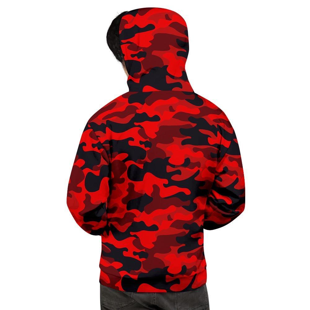 Red Camo Print Men's Hoodie-grizzshop