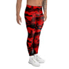 Red Camo Print Men's Leggings-grizzshop