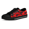 Red Camo Print Men's Low Top Shoes-grizzshop