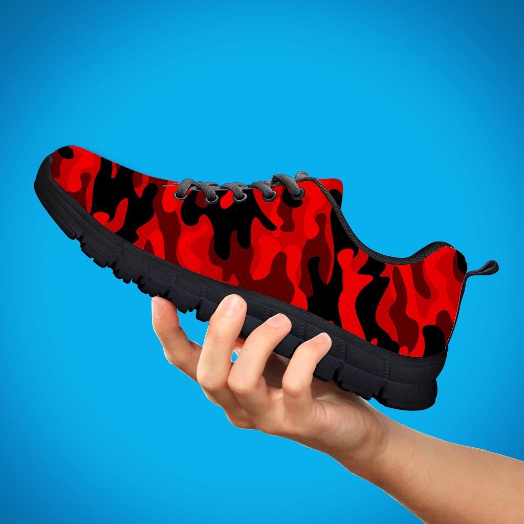 Red Camo Print Men's Sneakers-grizzshop