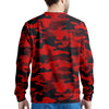 Red Camo Print Men's Sweatshirt-grizzshop