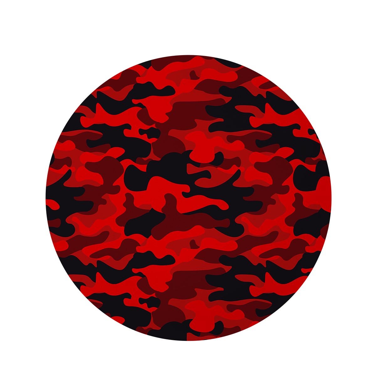 Red Camo Print Round Rug-grizzshop