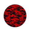 Red Camo Print Round Rug-grizzshop