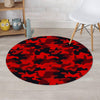 Red Camo Print Round Rug-grizzshop