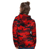 Red Camo Print Women's Hoodie-grizzshop