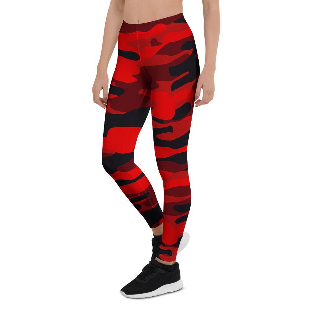 Red Camo Print Women's Leggings-grizzshop